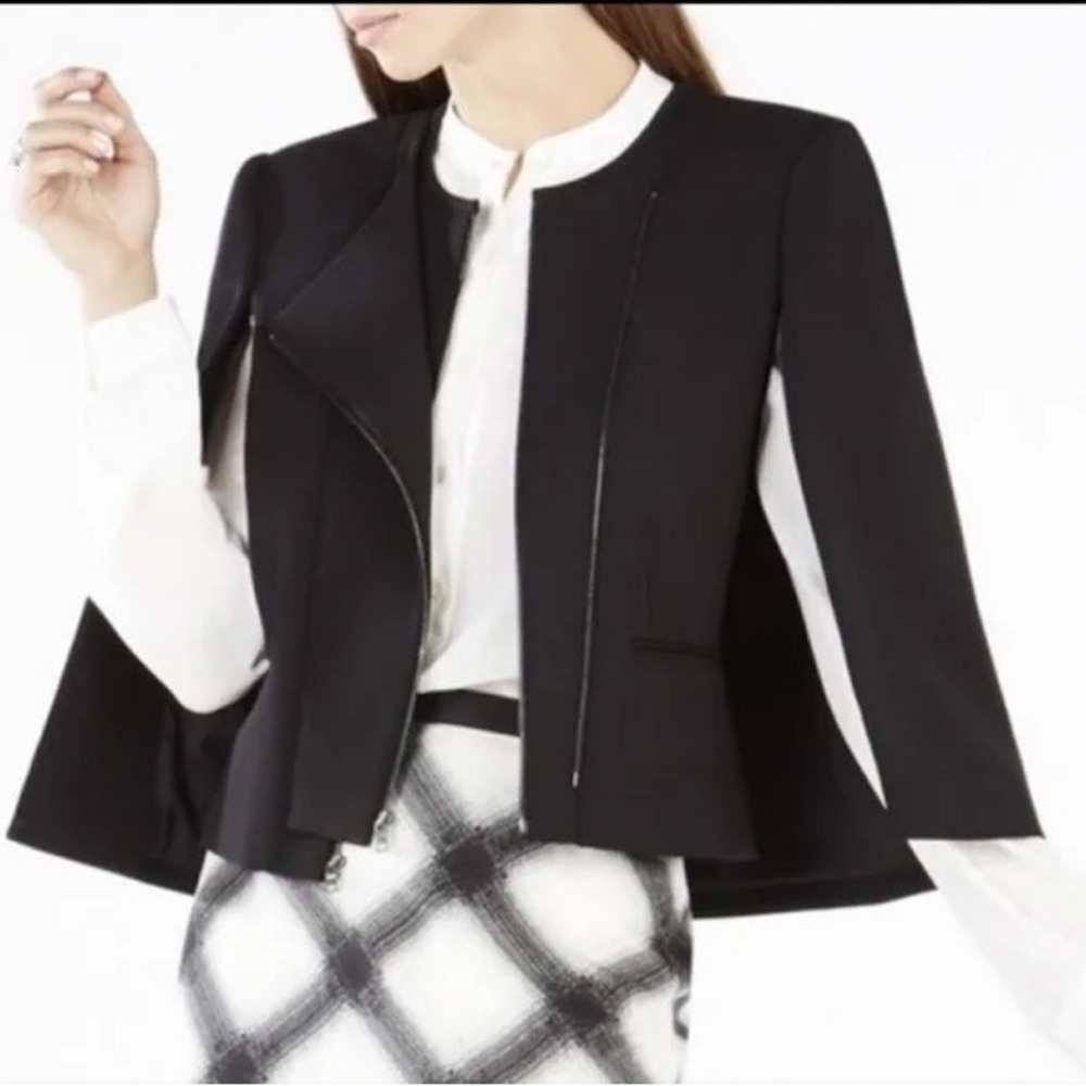 BCBGMaxAzria Elegant Black Cape Coat